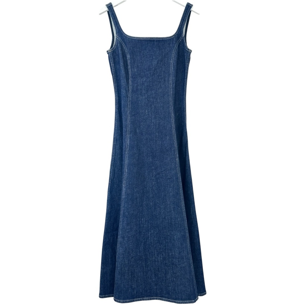 Alexa Chung x Madewell Limited Edition Dark Wash Blue Denim Tank Midi Dress sz 4 - Picture 5 of 13